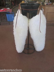 New Western Step-in Woolies Wooly Shotgun Chaps Lined Basket Weave Tops Custom