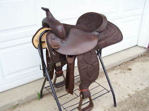 New Big Horn #176 Brown Synthetic Square Skirt 17" Seat Saddle