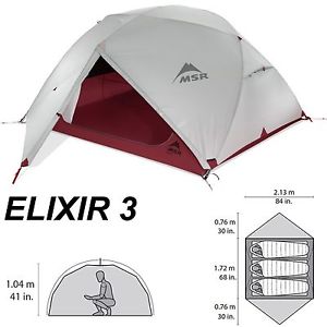 MSR ELIXIR 3 Tenda Leggera da Moto Viaggio Trekking Leggera con Telo Footprint