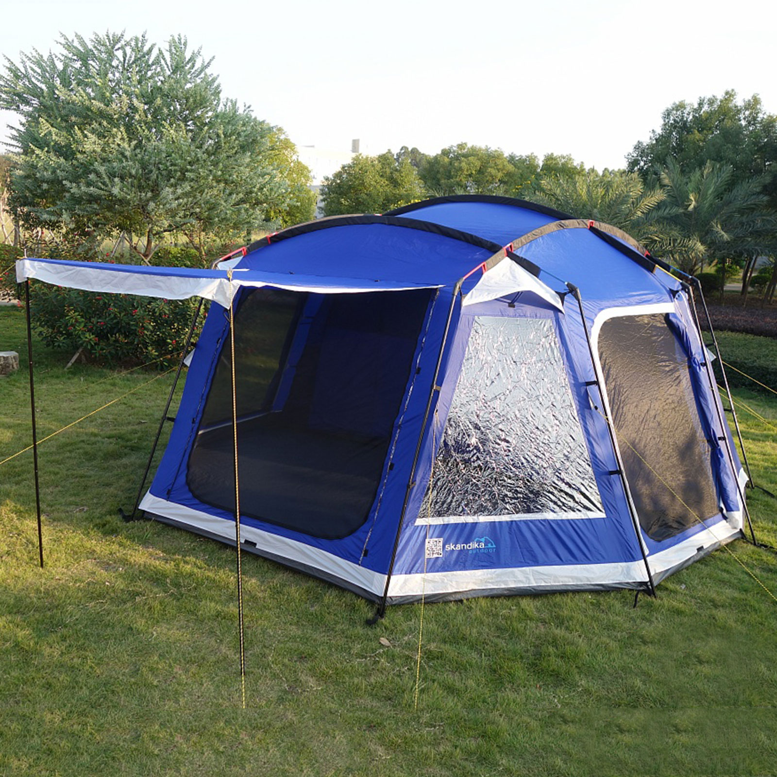 skandika Copenhagen 8 Pers Tenda Campeggio Familiare 520x470cm blu nuova