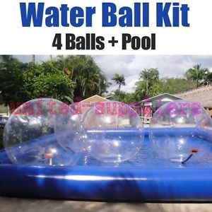 4X Walking Water Tizip Balls 6M x 7M Inflatable Pool Kit Zorb Hamster 20x23 FT