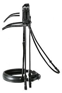 Passier Boston Rolled Leather Double Bridle Oversize Black