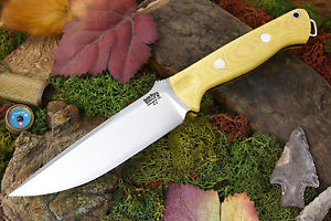 Bark River Bravo Vortex Fixed Blade Knife w/ A2 Steel & Antique Ivory Micarta!