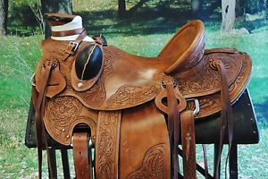 HILASON WESTERN BIG KING SERIES WADE RANCH ROPING COWBOY SADDLE 15