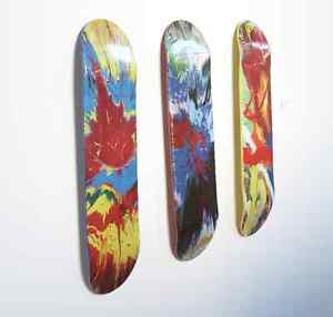 Set of 3 Spin Painting skateboards Damien Hirst Supreme Koons Murakami Longo