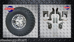 CLUB CAR PRECEDENT GOLF CART 6" LIFT KIT + 10" BULLDOG WHEELS AND 22" AT TIRES