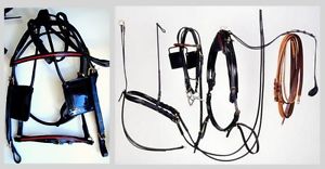 Silver Royal Tough 1 Training Show Horse Driving Cart Harness BLACK Sharp Unique