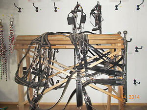 DRAFT SPOTTED HARNESS WORKING TEAM SET BRAHMA WEB W/ SS HARDWARE AND HAMES  NICE