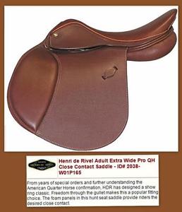 HDR Henri de Rivel Adult Extra Wide Pro QH Close Contact Saddle Oak Bark Classic