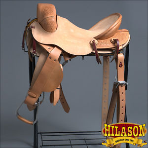 BX201BZ-A HILASON CLASSIC SERIES HAND-MADE RODEO BRONC RIDING SADDLE 17"