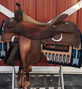 Jim Taylor Custom Heritage Reining Saddle w/Sterling Silver Reiner