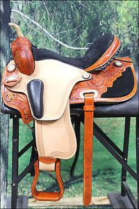 TT206BEG 16" HILASON WESTERN FLEX TREE BARREL RACING TRAIL RIDING HORSE SADDLE