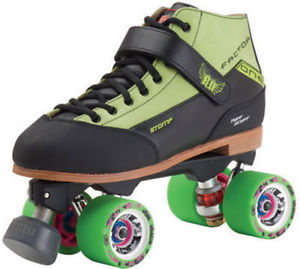 Green Roller Derby Skates Stomp Factor 1 Falcon Atom Juke Wheels Men Size 4-12