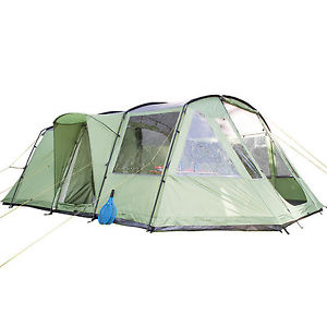 skandika Nordland 4 pers Tenda campeggio Tunnel 580x320x200cm verde/grigio nuova