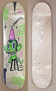 Gary Baseman Monkey Skateboard Deck Brown/Green Monkey Dunce LE 50 SIGNED SKETCH