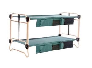 Disc-O-Bed 40 in. Green Bunkable Beds with Leg Extensions and Bed Side Organizer