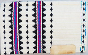 Golden West Lori Heckaman Black Cream Purple Turquoise Saddle Blanket Pad 32x38