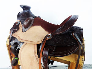16" ROUGH OUT TOOLED WESTERN WADE HORSE ROPING PLEASURE COWBOY RANCH SADDLE