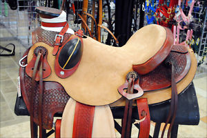 HILASON WESTERN BIG KING SERIES WADE RANCH ROPING COWBOY SADDLE 15", 16" 17"