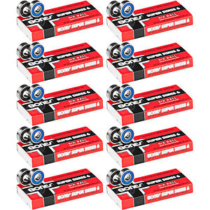 Bones Super Swiss Six Ball Competition Skateboard Bearings 10 PACKS OF 8