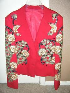 Rickrageous Red Rodeo queen Jacket blazer Womens