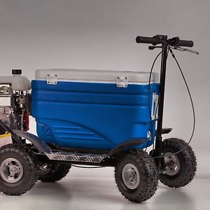 Tailgate with motorized coolers, cooler scooter, scooter cooler, crazy coolers