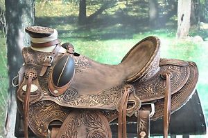 HILASON WESTERN BIG KING SERIES WADE RANCH ROPING COWBOY SADDLE 15", 16" 17"