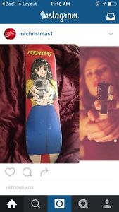 Hook Ups Black Widow Scarlett Johansson Deck Skateboard Kaws Sean Cliver Supreme