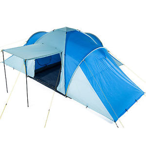 SKANDIKA DAYTONA XXL 6 PER TENDA CAMPEGGIO 2 M 3 CABINE BLU PARASOLE NUOVA