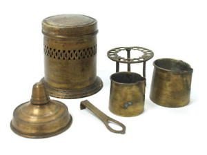 VERY RARE OTTOMAN 19C COFFEE OFFICER SMALL STOVE SET *