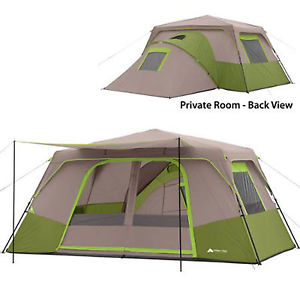 Cabin Tent Instant Camping 11 Person Green Outdoor Family Hiking Travel Shelter