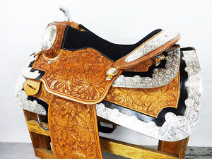 NEW LEATHER WESTERN ENDURANCE TRAIL PLEASURE LEATHER HORSE SADDLE WITH TACK SET