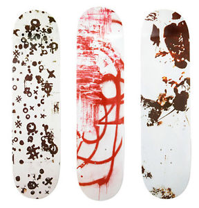 Set of 3 Christopher Wool Supreme skateboards Hirst Koons Murakami warhol haring