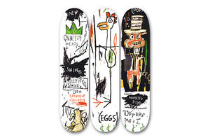 Set of 3 Jean Michel Basquiat skateboards decks supreme hirst murakami kaws