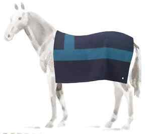 NIB Authentic Hermes Wool Cashmere Avoine Sellier Navy Horse Riding Blanket