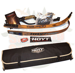 New RH HOYT Archery Black & Maple Tiburon Recurve Bow 62" 35lb - FREE ship