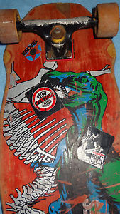 Dan Wilkes Vintage 80s 1987 Tracker Pro Vertical Model Skateboard T-Rex Dinosaur