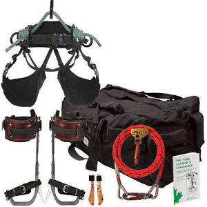 Tree Climbing Ultra Light Spur Kit, Onyz Harness, 12'x1/2 Flipline Size 26"-37"