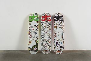 Set of 3 Takashi Murakami Supreme skateboards koons hirst warhol