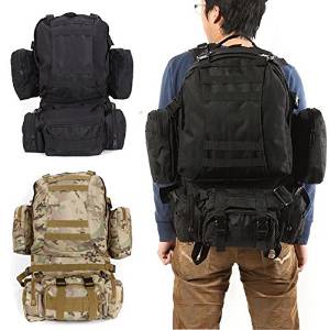 50L Outdoor Tactical Sports Camping Hiking Rucksack Backpack -Color: Black