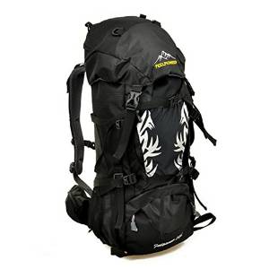 50L Camping Hiking Traveling Mountaineering Backpack -Color: Black