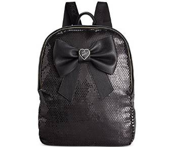 Betsey Johnson Sequin Bow Backpack Black