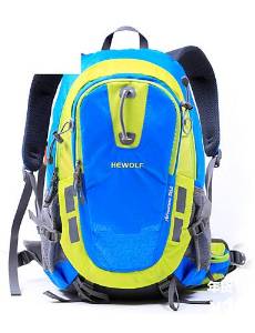 HuaXing Hewolf Waterproof/Rain-Proof Hiking & Backpacking Pack Camping & Hiking 30 L Green/Light Blue/Orange Nylon/600D Ripstop