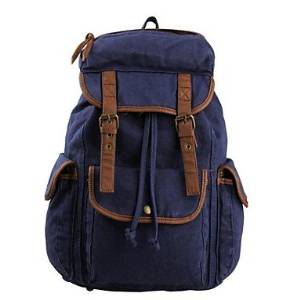 2014 Unisex's New Style Fashion Canvas Backpack , Black