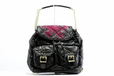 Betsey Johnson Women's High Society Black/Red Backpack Bag