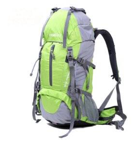 Mountaineering Bag Waterproof Outdoor Cycling Backpack Travel Folding Bag Men and Women Fruit Green 50 L