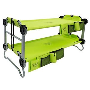 Portable Bunk Bed Disc-O-Bed Youth Kid-O-Bunk with Organizers Camping Sleep Over