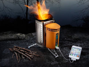 Wood Burning Camp Stove Bio New Patent Smartphone Headlamp LED Light Charger