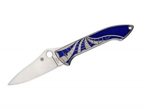 Spyderco C171TIBLP Mike Draper Folder, Blue Titanium