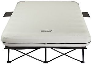 Queen Air Bed Cot with Side Tables Battery Pump Travel Guest Bed